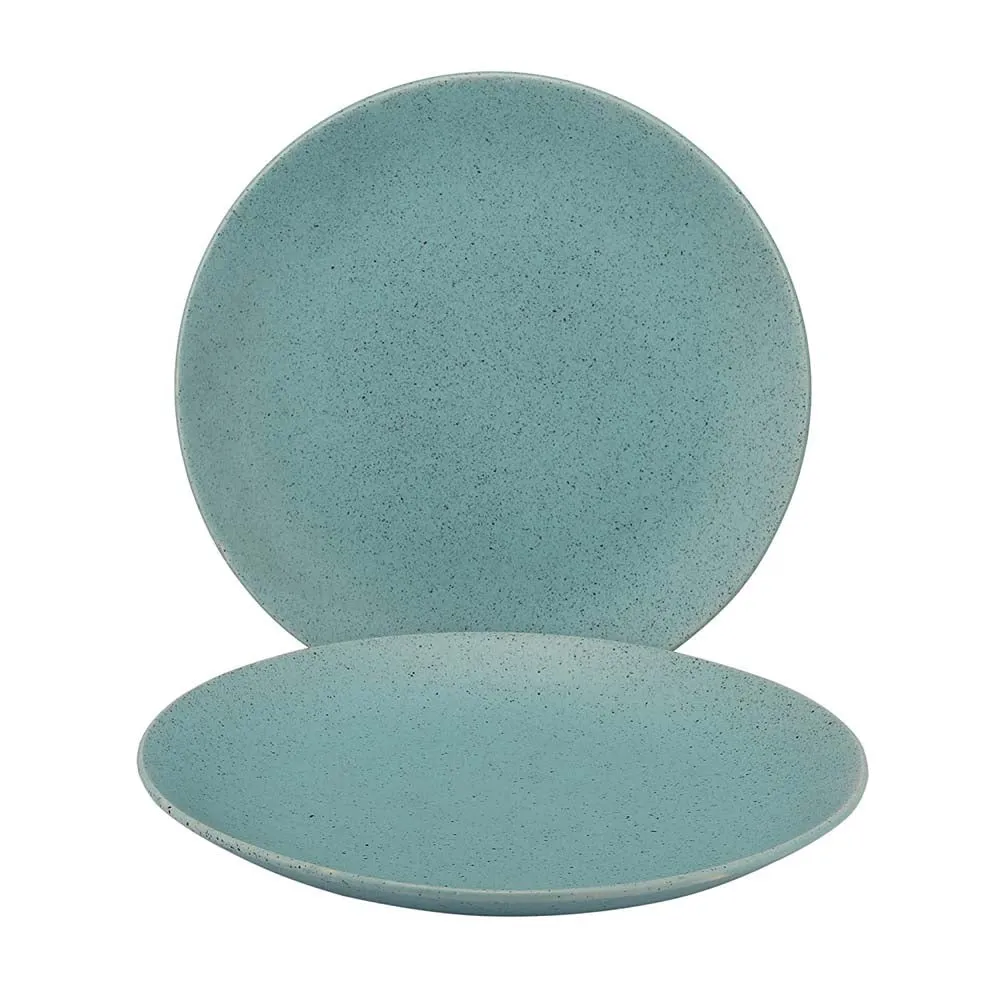 Sky Blue Minimal Ceramic Dinner Plates Set Of 2
