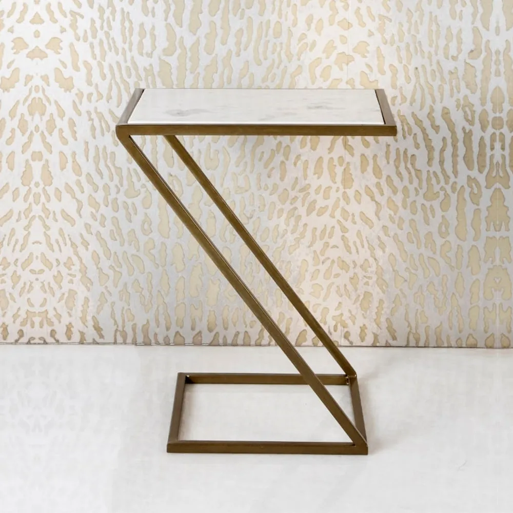 Slanting Chic Metal Side Table Single Piece