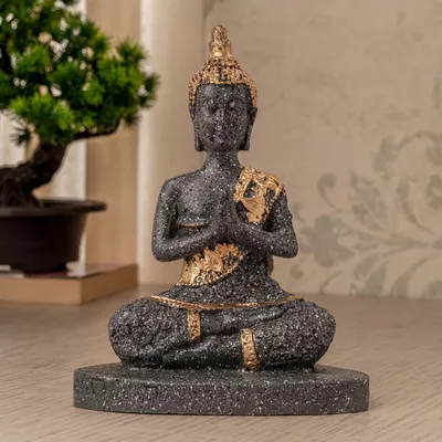 Slate Toned Meditating Buddha Showpiece