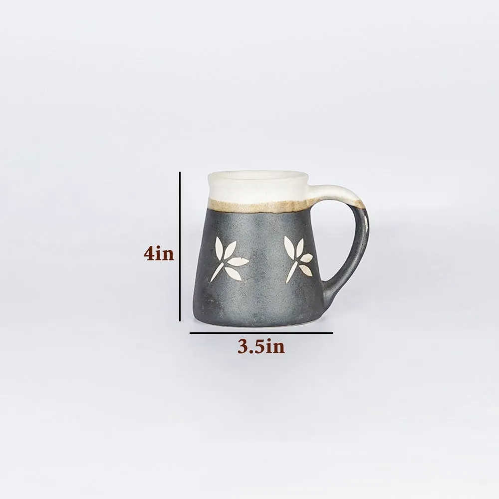 Slate & White Floral Printed Ceramic Mugs Single Piece