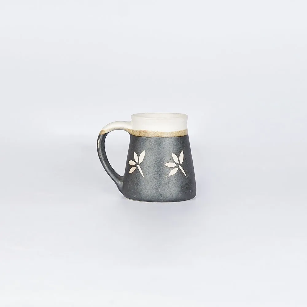 Slate & White Floral Printed Ceramic Mugs Single Piece