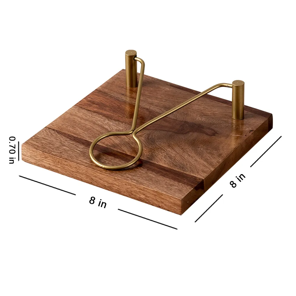 Sleek Brown Wooden Decorative Napkin Holder