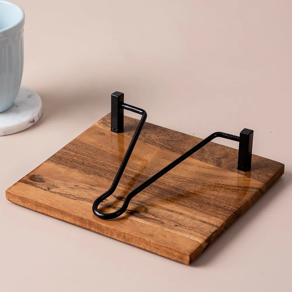 Sleek Brown Wooden Standard Napkin Holder