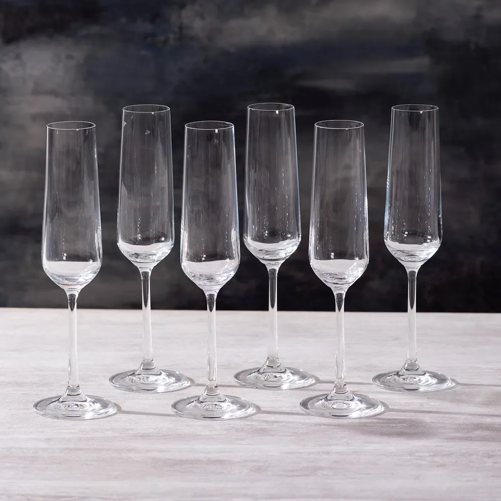 Sleek Decorative Champagne Glasses Set Of 6