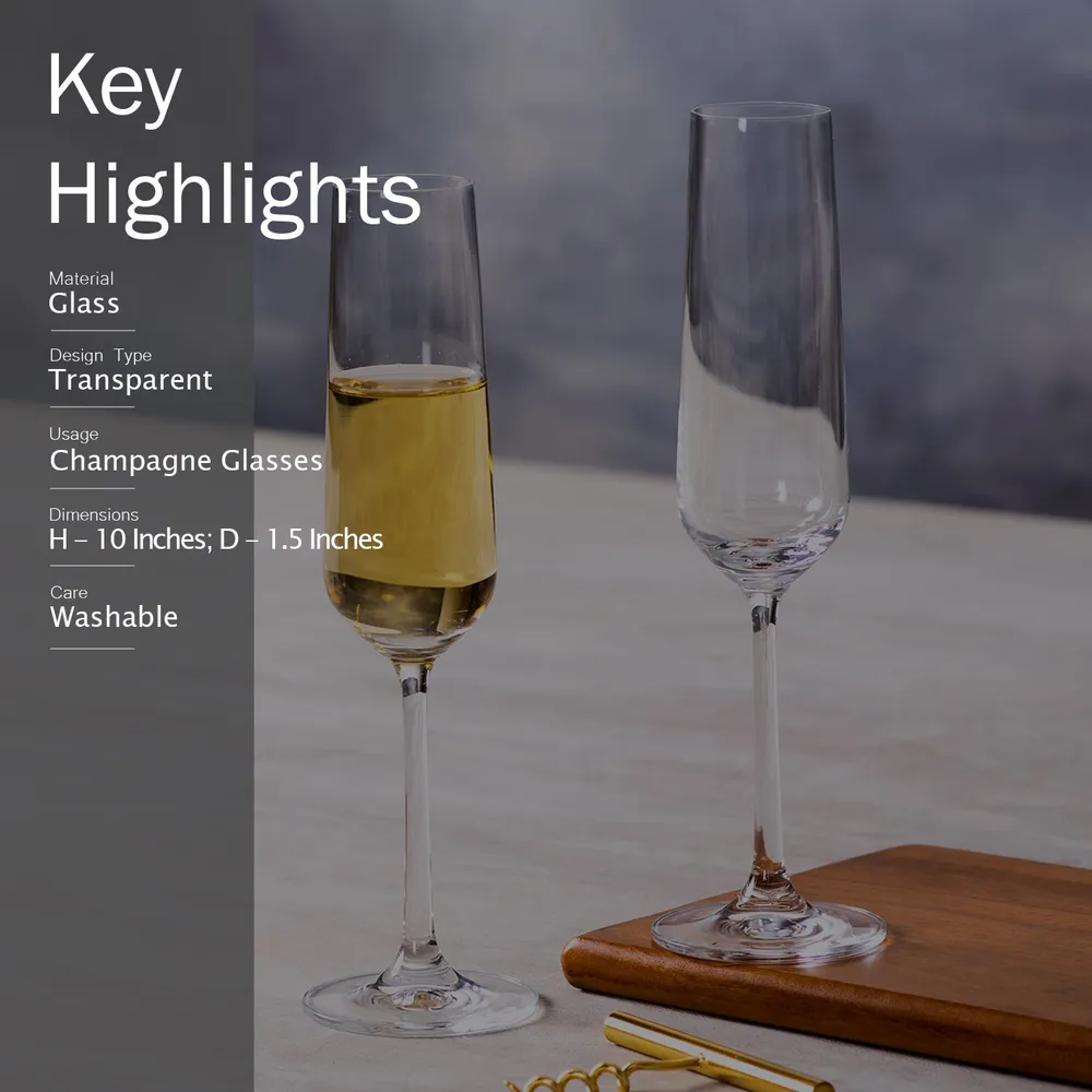 Sleek Decorative Champagne Glasses Set Of 6