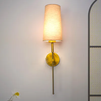 Sleek & Elegant Antique Gold Finish Wall Lamp
