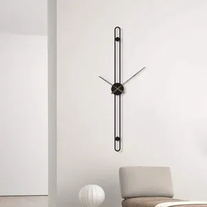 Sleek & Slim Rectangular Straight Modern Metal Wall Clock