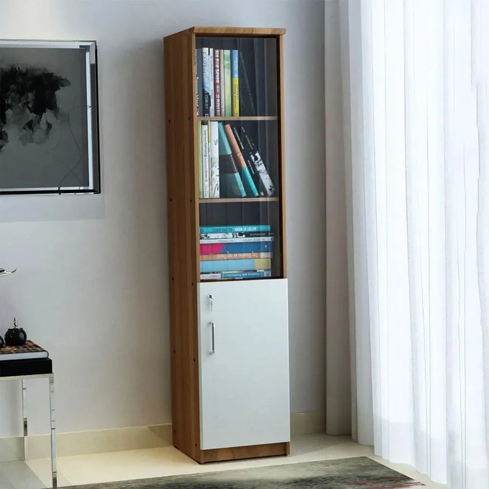Sleek & Tall Half Open Wooden Bookshelf
