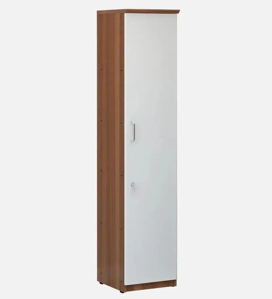 Sleek & Tall Solid Wooden Bookshelf (Ivory and Brown)
