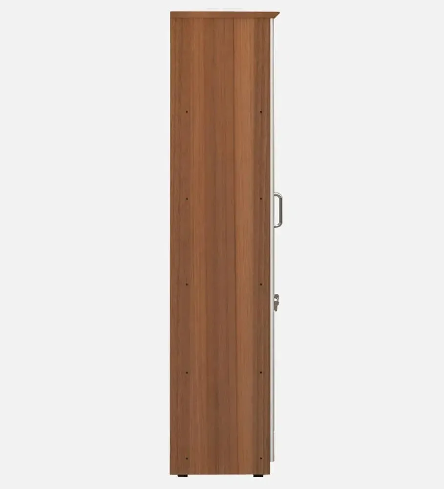 Sleek & Tall Solid Wooden Bookshelf (Ivory and Brown)