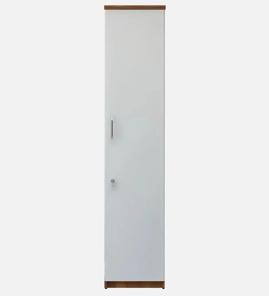 Sleek & Tall Solid Wooden Bookshelf (Ivory and Brown)