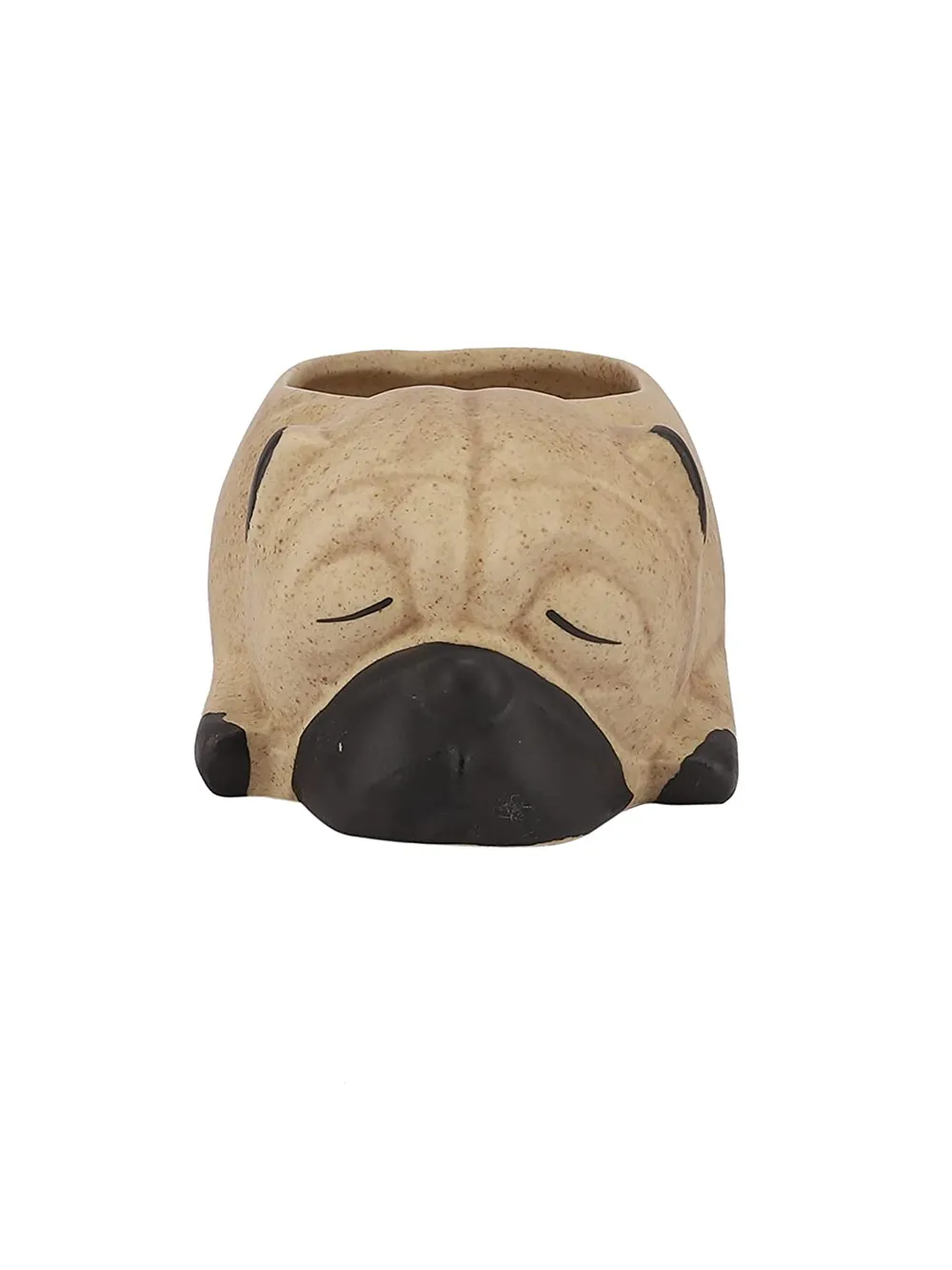 Sleepy Pugs Cute Ceramic Planters Set Of 2