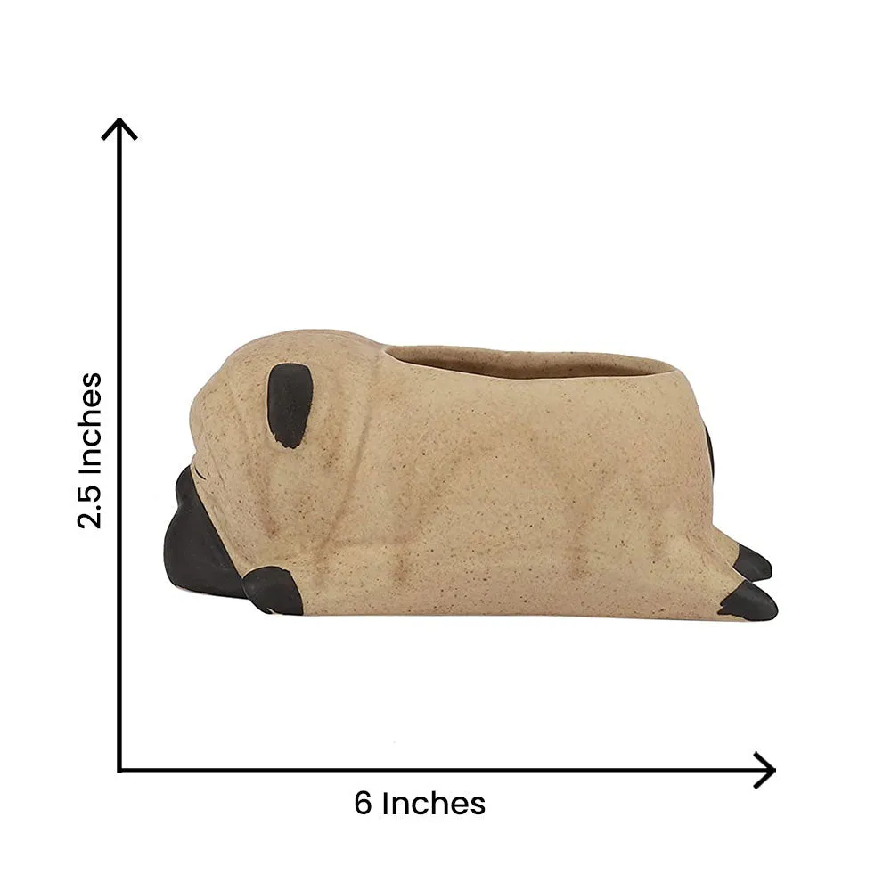 Sleepy Pugs Cute Ceramic Planters Set Of 2
