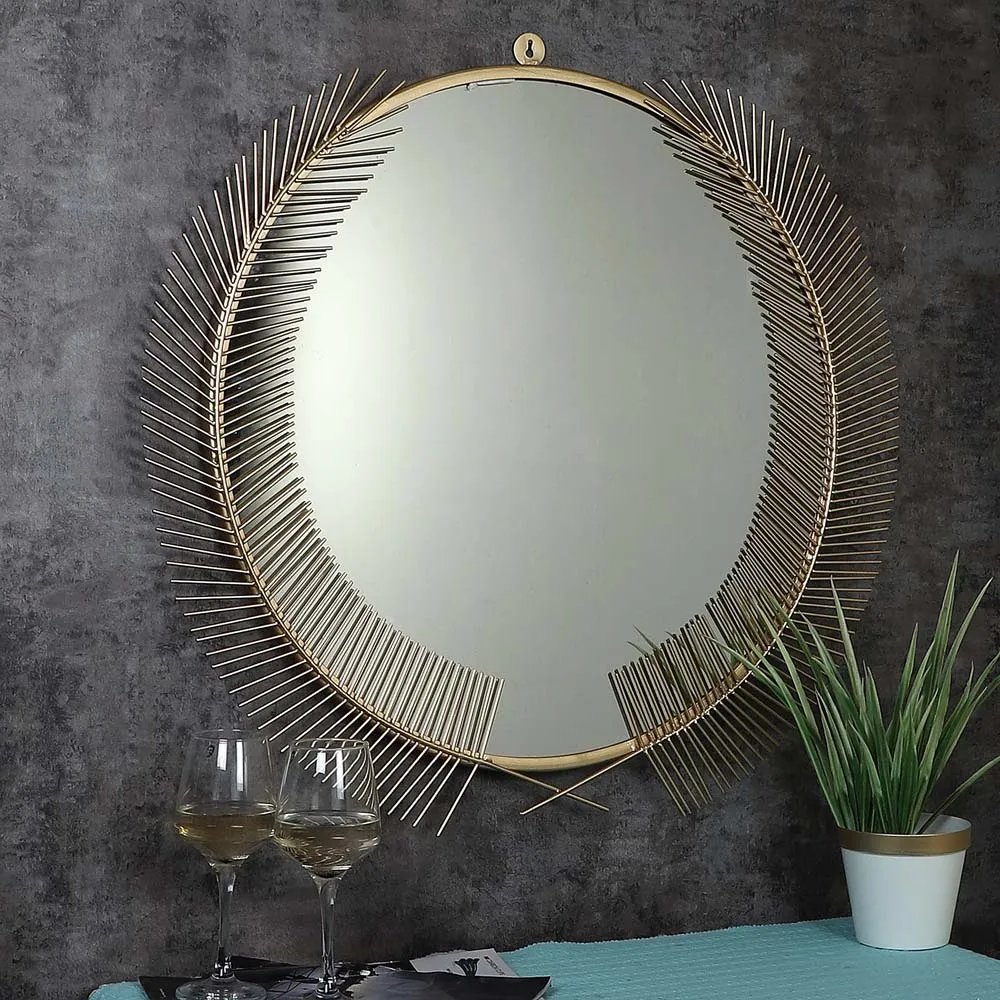 Slender Leaf Strands Decorative Wall Mirror