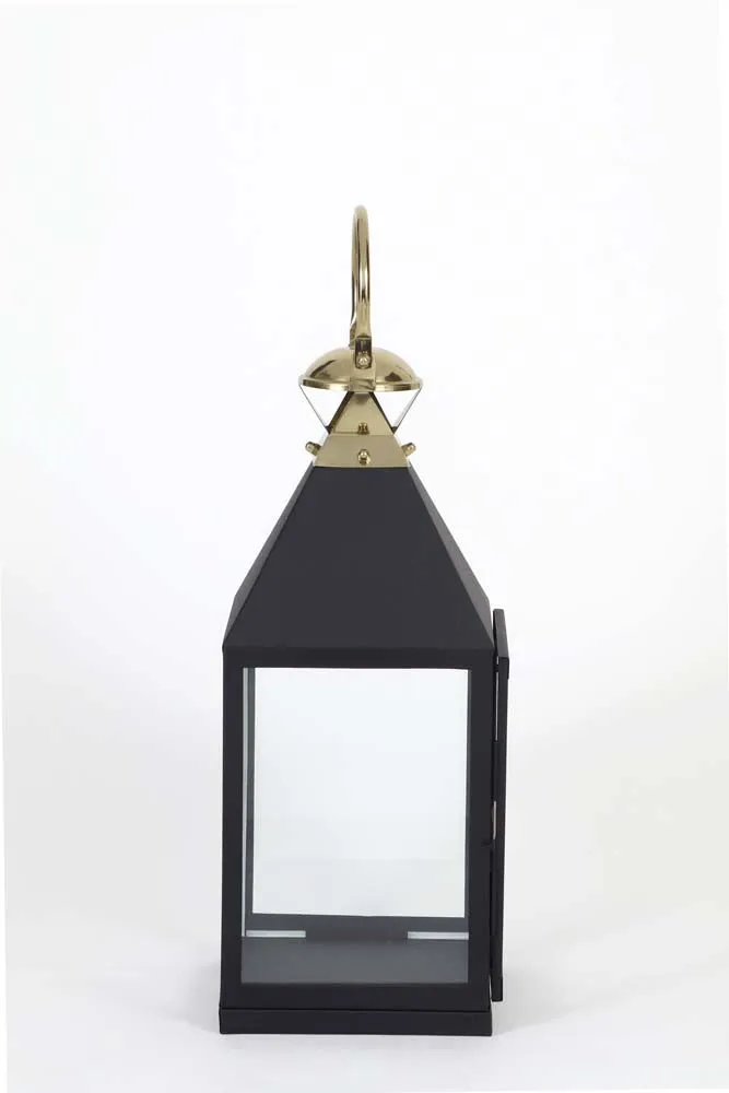Small Black Lined Decorative Candle Lantern