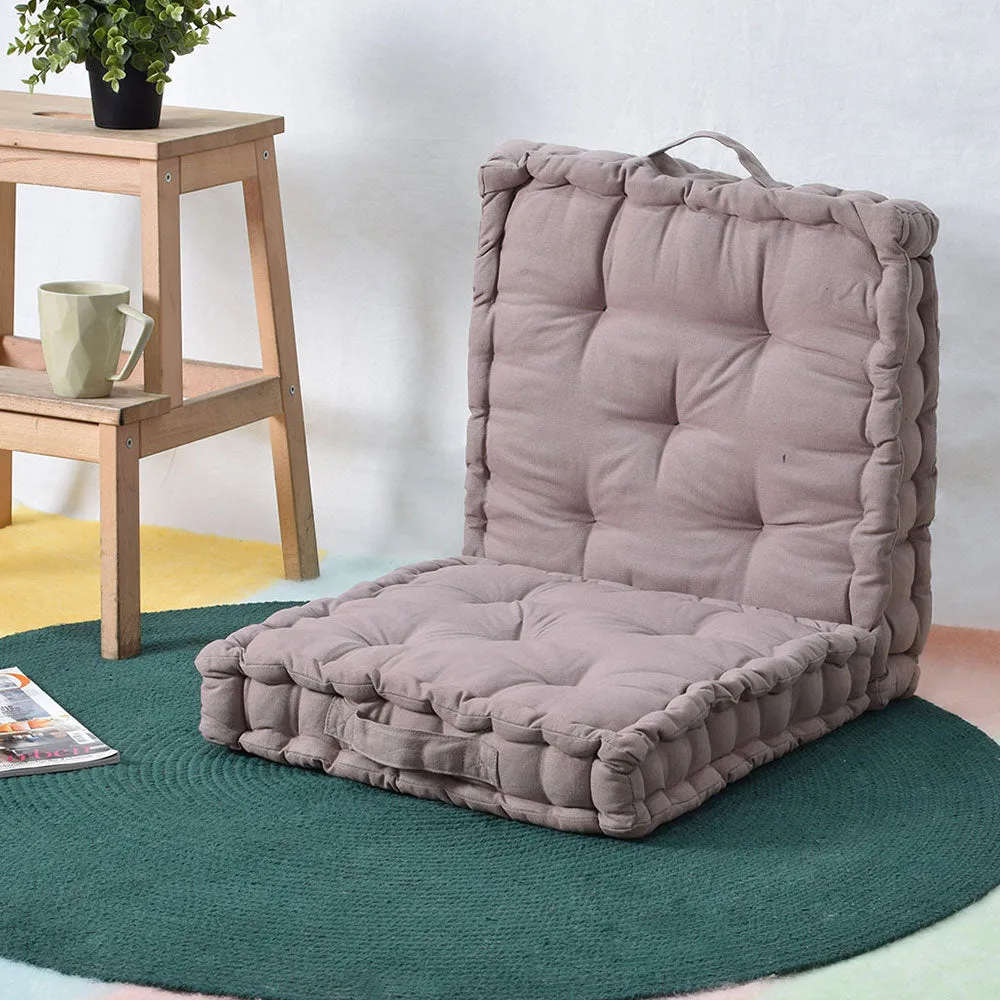 Small Brown Plush Matlas Floor Sitting Cushion Set Of 2