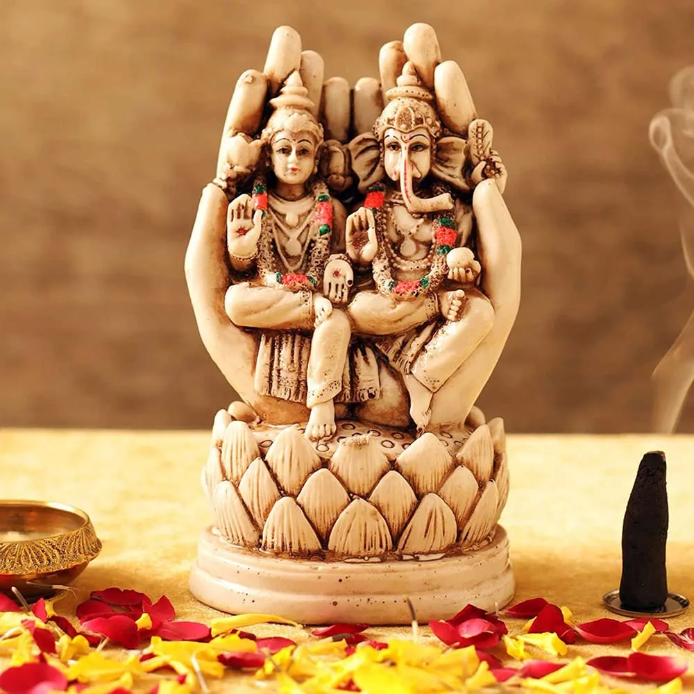 Small Decorative Laxmi Ganesha Showpiece In Palm