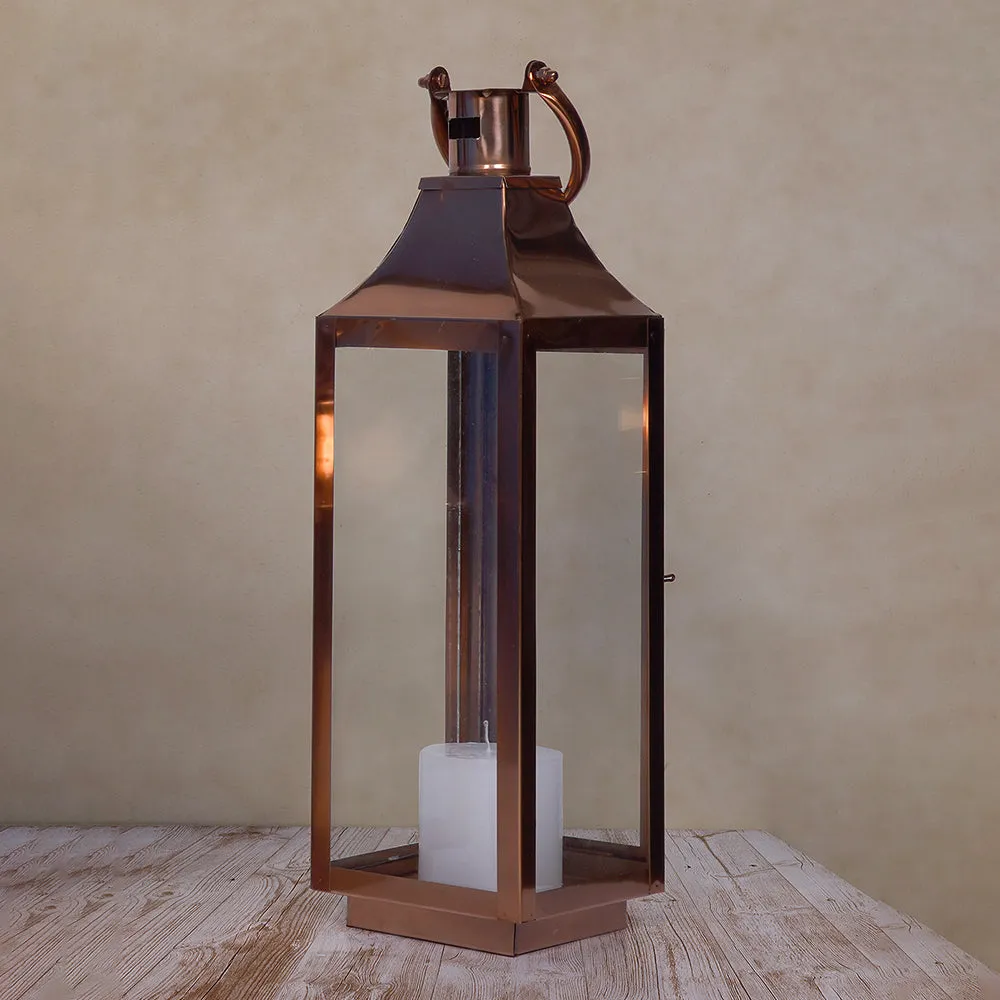 Small Elegant Steel & Glass Enclosed Candle Holder