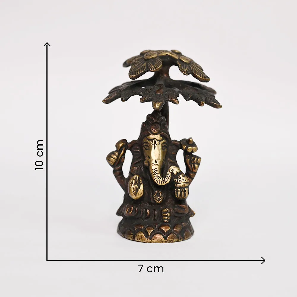 Small Tree Handmade Ganesha Sitting Idol Showpiece