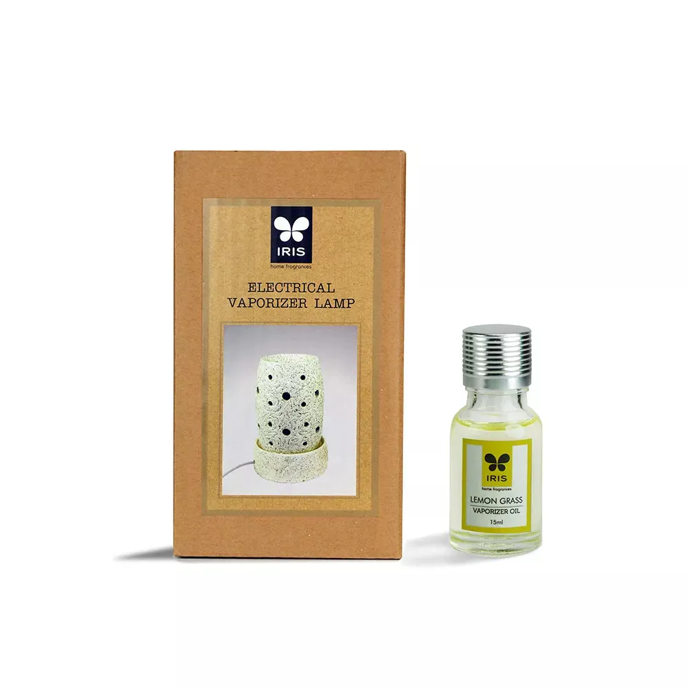 Small White Electric Vaporizer With 15 ml Aroma Oil (lavender / apple cinnamon / lemon grass / sandalwood) SANDAL