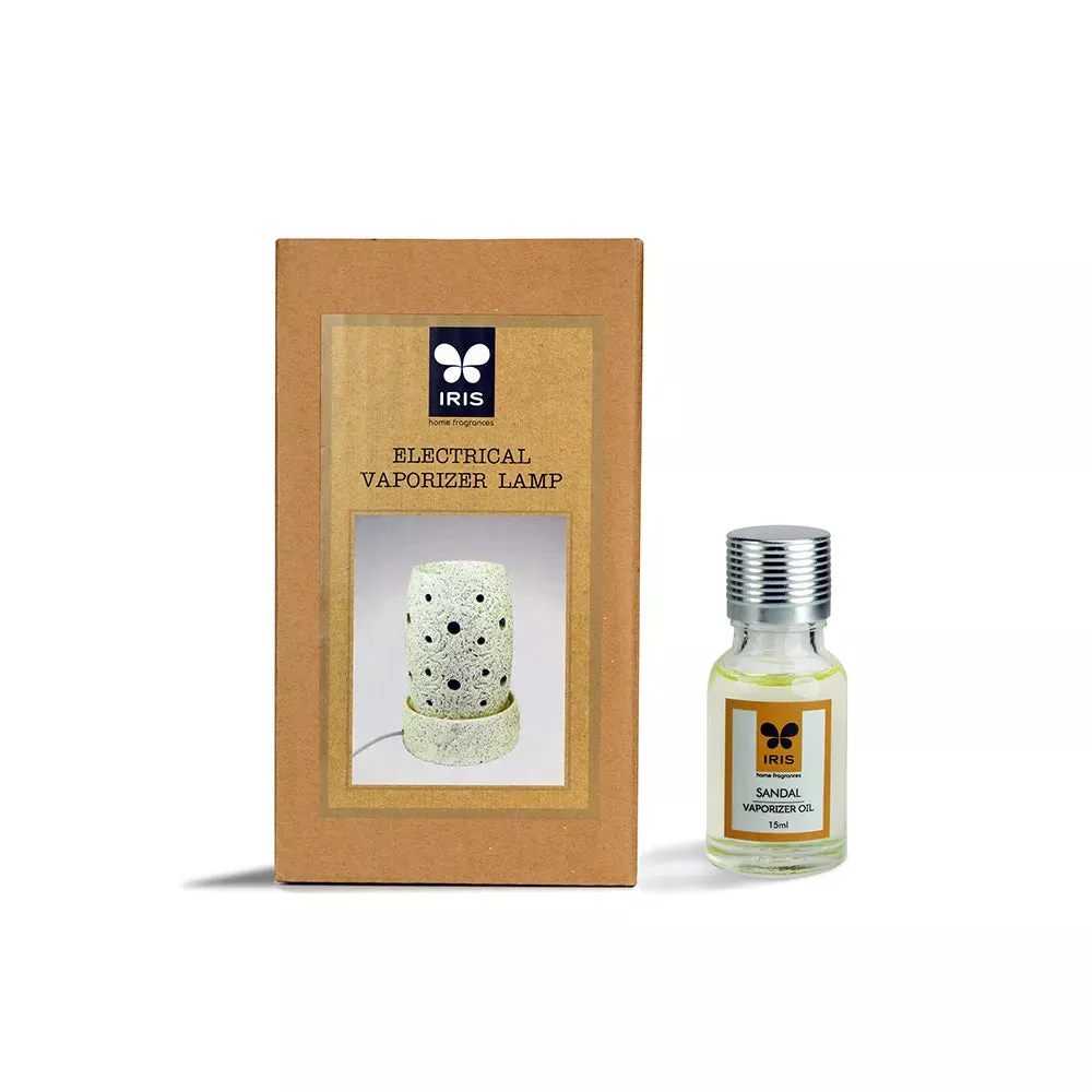 Small White Electric Vaporizer With 15 ml Aroma Oil (lavender / apple cinnamon / lemon grass / sandalwood) SANDAL