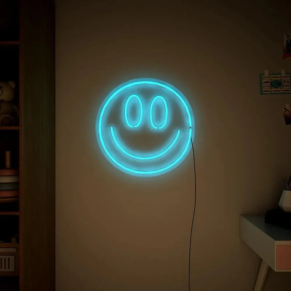 Smiley Face LED Neon Light (Available in multiple colors) Blue
