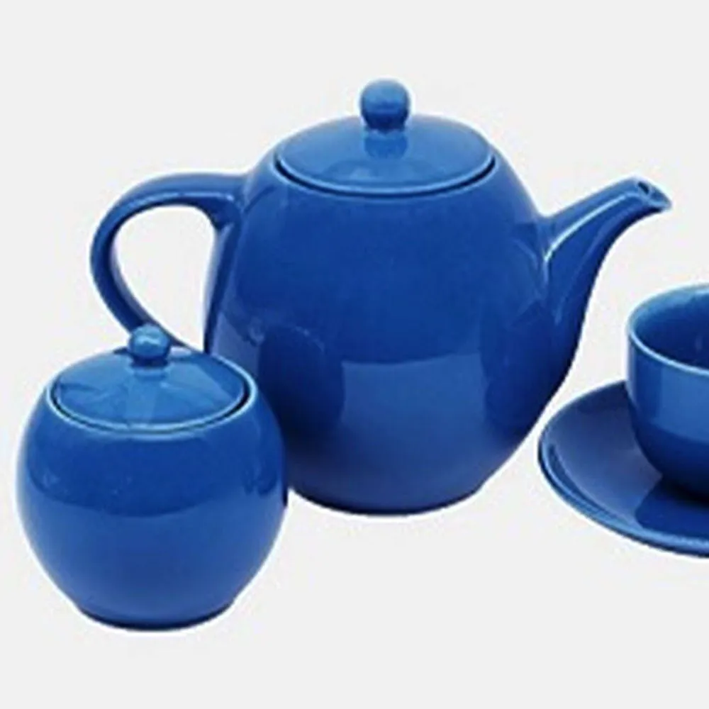Smooth Ocean Blue Tea Set Pack Of 4