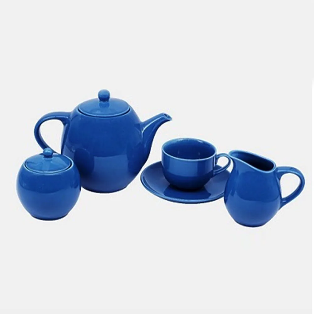 Smooth Ocean Blue Tea Set Pack Of 4