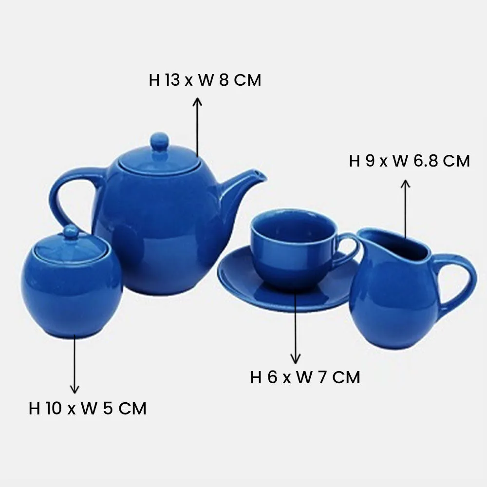 Smooth Ocean Blue Tea Set Pack Of 4
