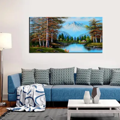 Snowy Mountain Scenery Canvas Wall Painting