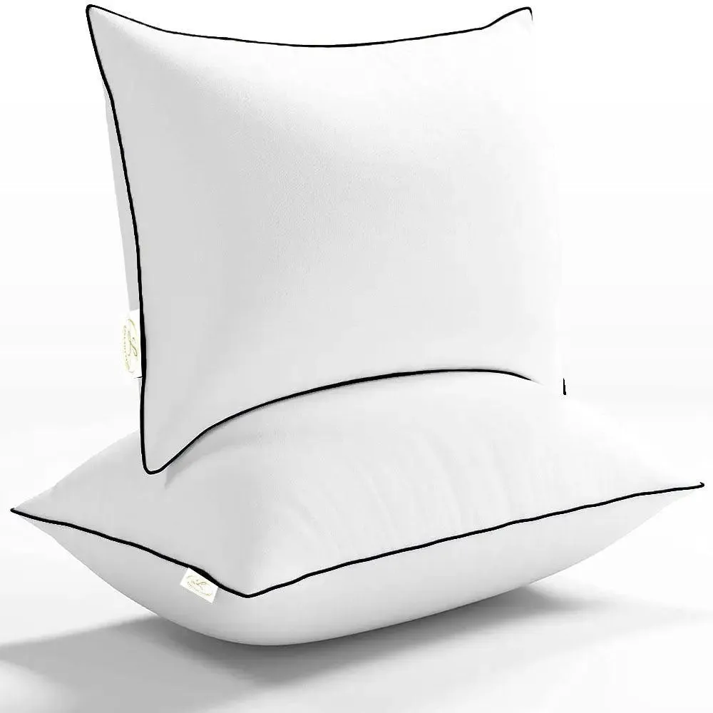 Snug Hollow Fibre Sleeping Pillow (Set of 2, 20*30 inches) Pink Piping