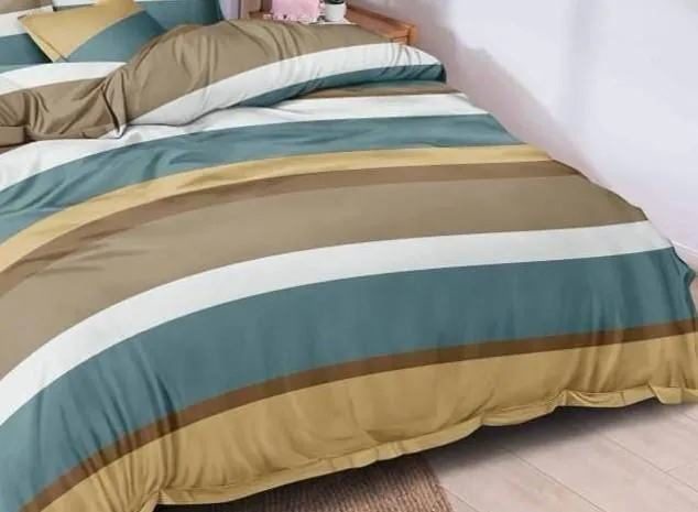 Sober Colors Striped Double Bedsheet With 2 Pillow Covers (Multicolor)