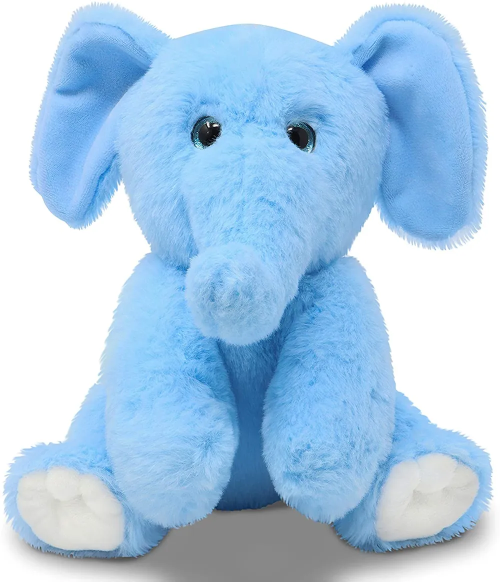 Soft Feel Mushy Blue Baby Elephant Soft Toy