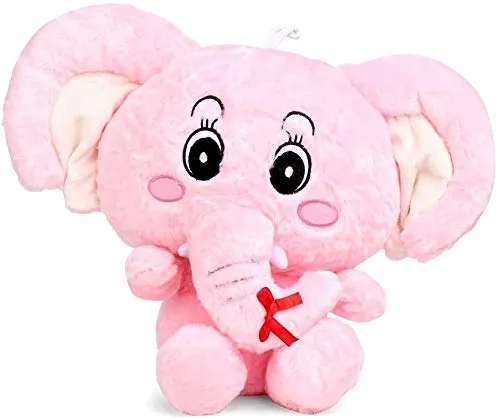 Soft Feel Mushy Little Elephant Soft Toy Pink