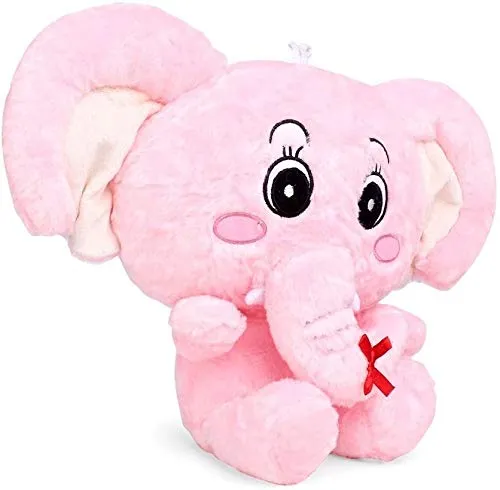 Soft Feel Mushy Little Elephant Soft Toy Pink