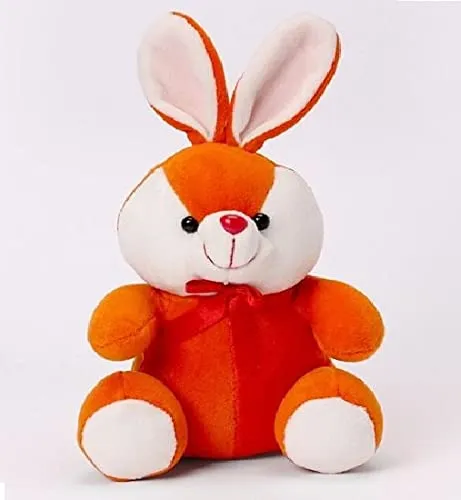 Soft Feel Mushy Little Rabbit Soft Toy Orange