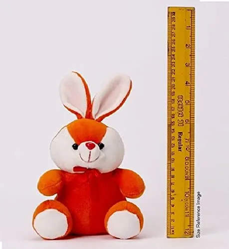Soft Feel Mushy Little Rabbit Soft Toy Orange