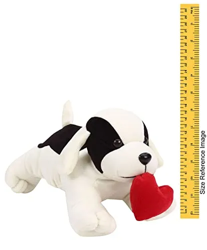 Soft Feel Mushy White Doggy With Heart Soft Toy