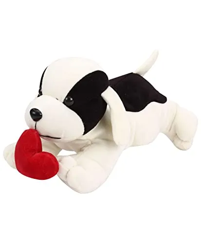 Soft Feel Mushy White Doggy With Heart Soft Toy