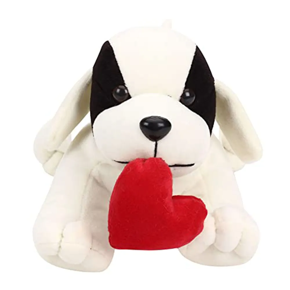 Soft Feel Mushy White Doggy With Heart Soft Toy