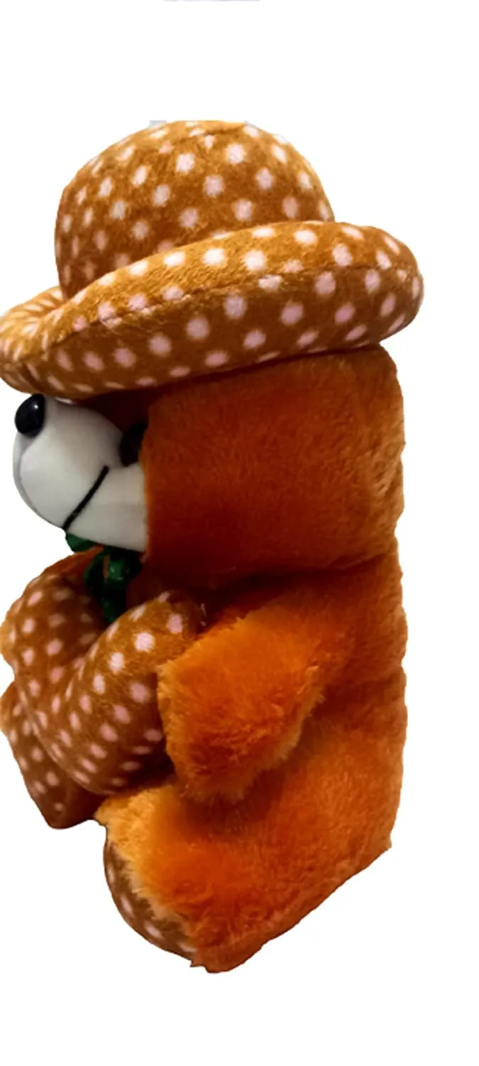 Soft Mushy Cap Teddy Bear Red