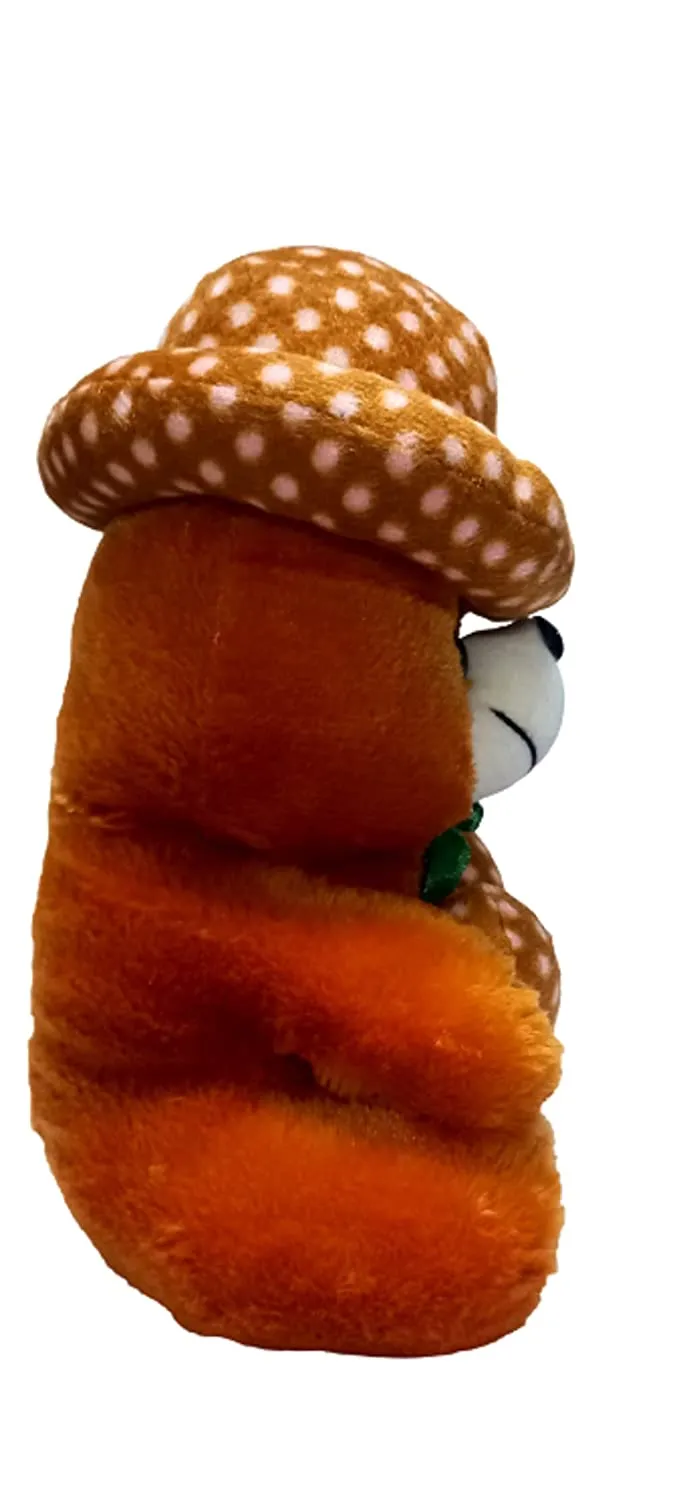 Soft Mushy Cap Teddy Bear Red