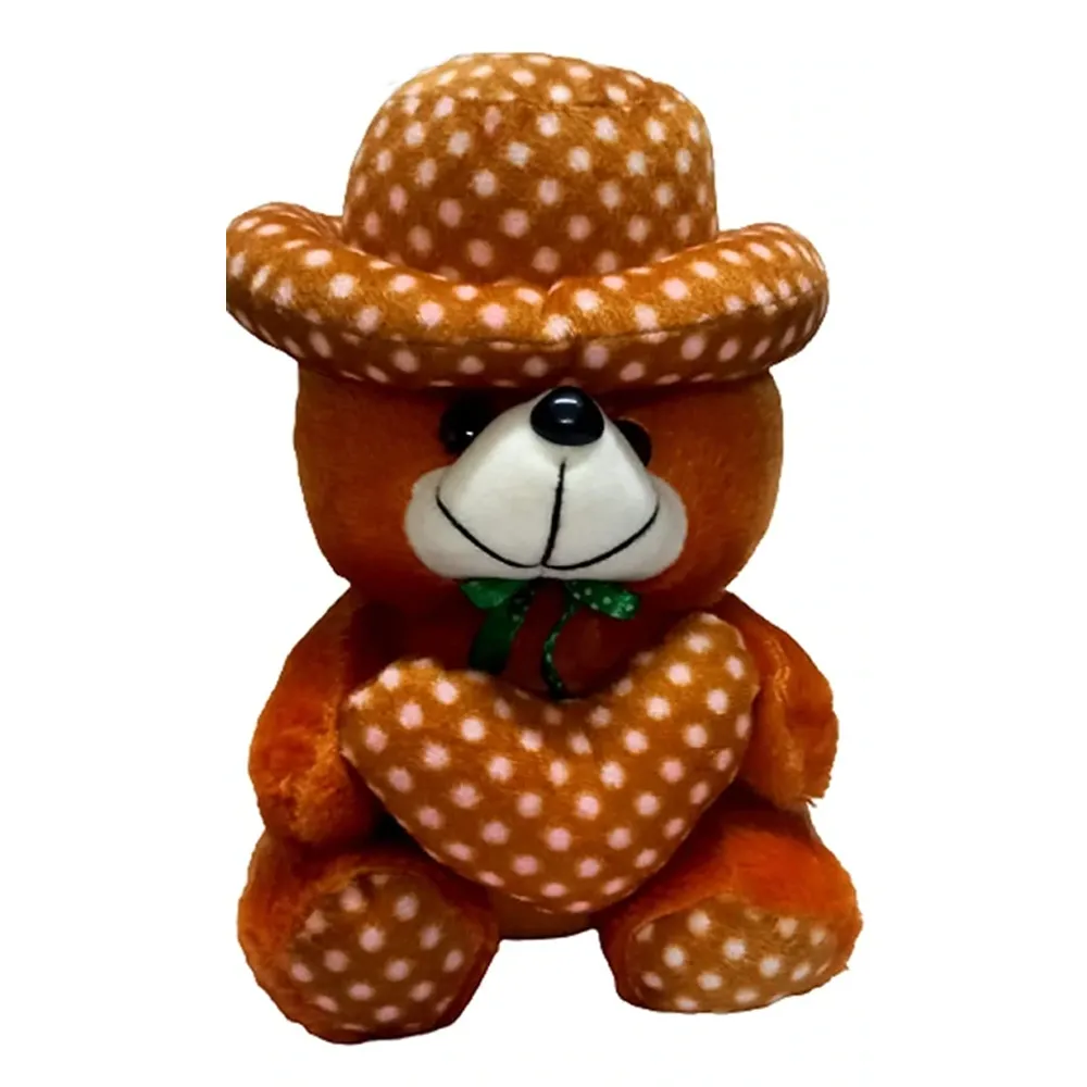 Soft Mushy Cap Teddy Bear Red
