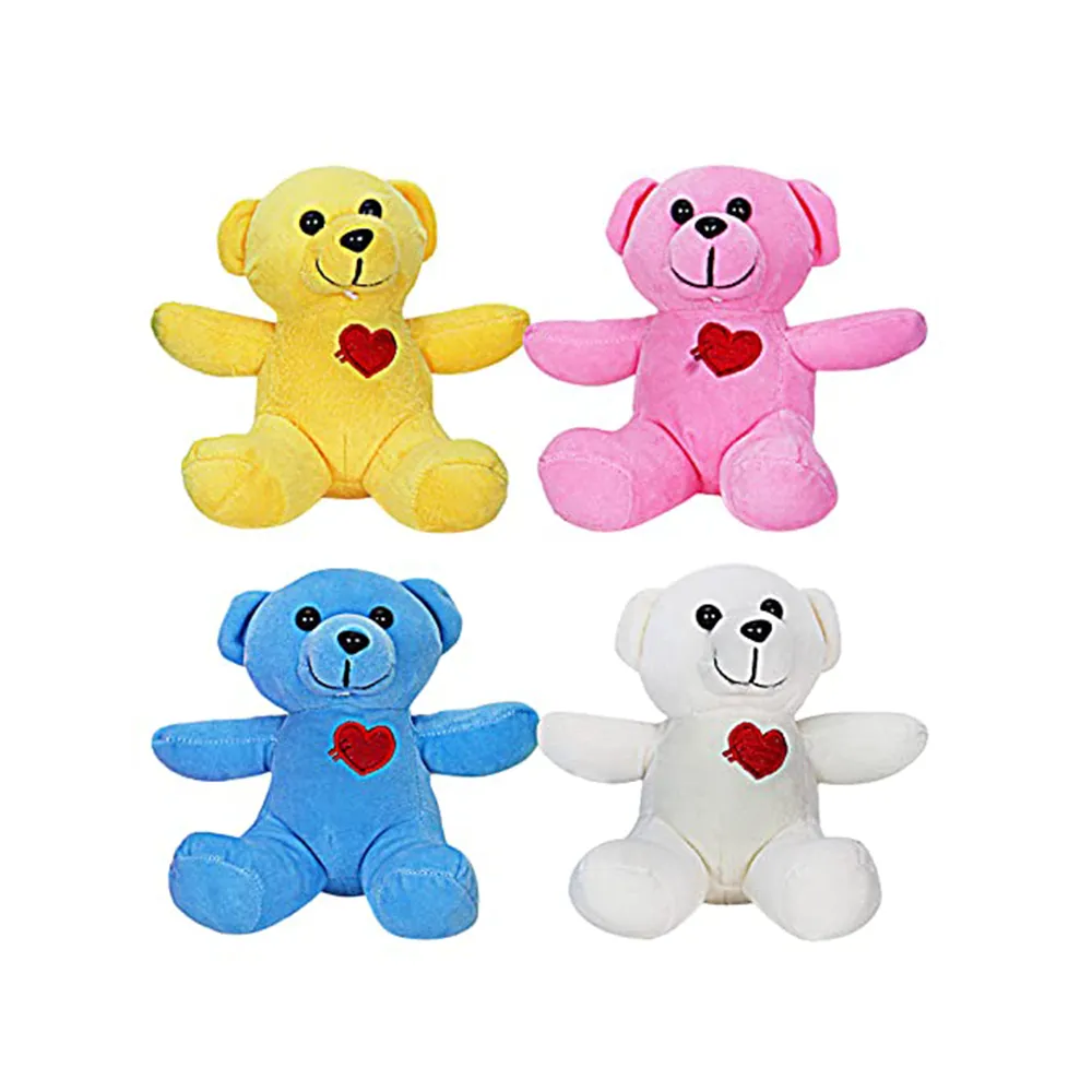 Soft Mushy Little Teddy Bears Pack Of 4 In Multicolor