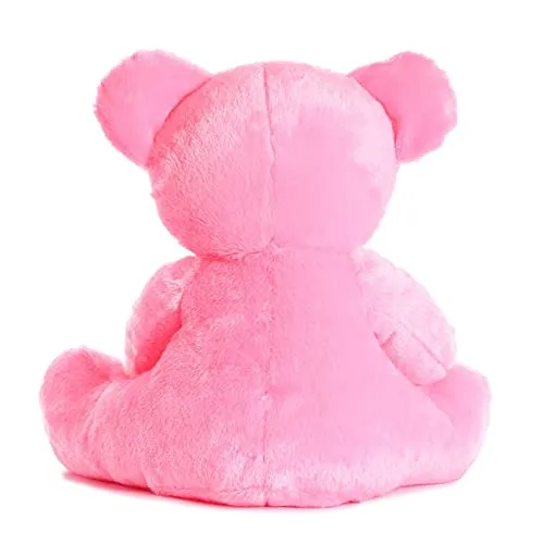 Soft Mushy Polka Bow Tie Teddy Bear Pink