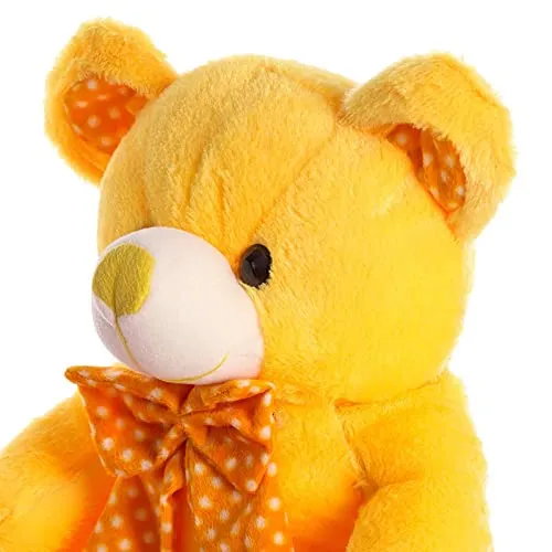 Soft Mushy Polka Bow Tie Teddy Bear Pink