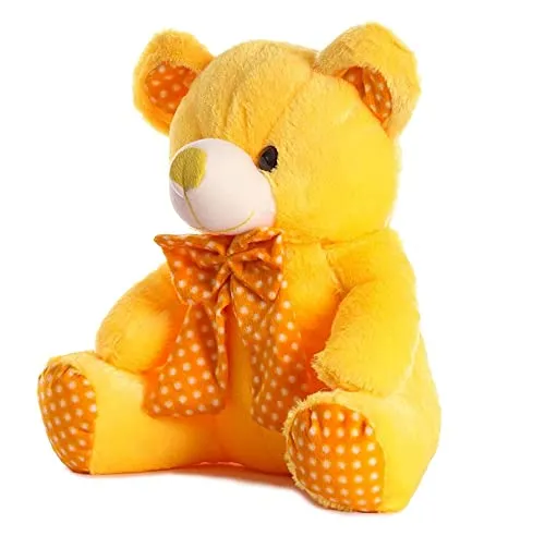 Soft Mushy Polka Bow Tie Teddy Bear Pink