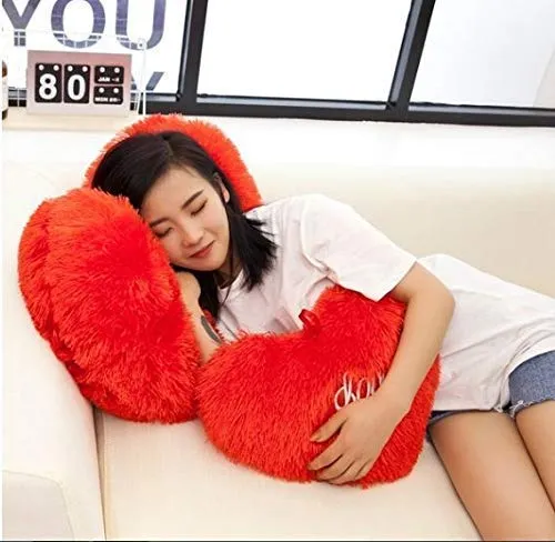 Soft & Plush Furry Love Heart Shaped Pillow