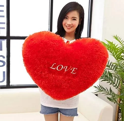 Soft & Plush Furry Love Heart Shaped Pillow