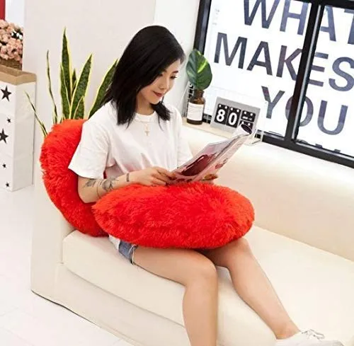 Soft & Plush Furry Love Heart Shaped Pillow
